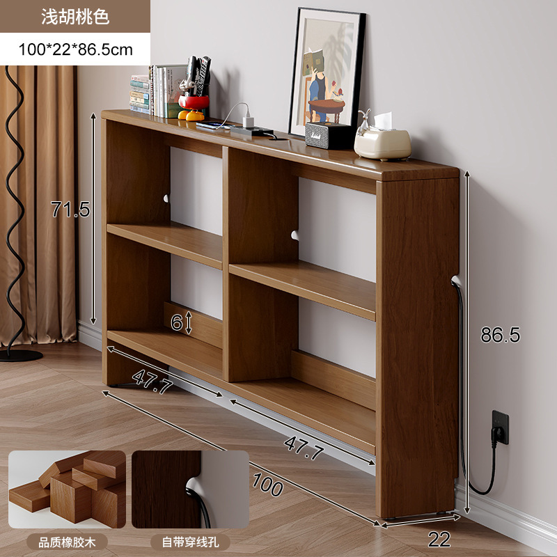 Estante de cola de cama de madera maciza El borde de la cama del dormitorio es extremadamente estrecho y el gabinete de almacenamiento de huecos está contra la pared. Mesa estrecha pequeña y estrecha