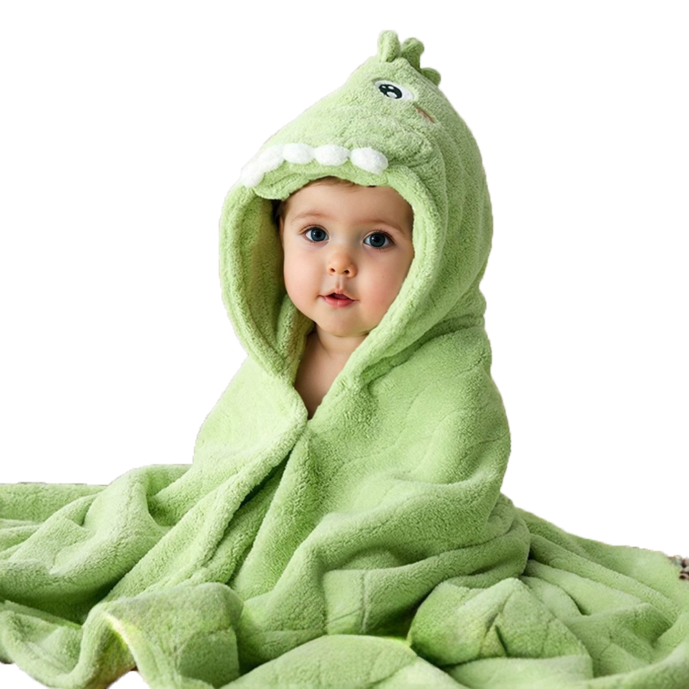 Детское полотенце-пончо, детский халат с капюшоном, банное полотенце для новорожденных, быстросохнущее и впитывающее.