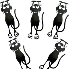 創意的な透かし彫りの子猫のプラスチックのしおりの透かし彫りのしおりのしおりの黒い子猫の掛けているしおりの3d猫のプラスチック