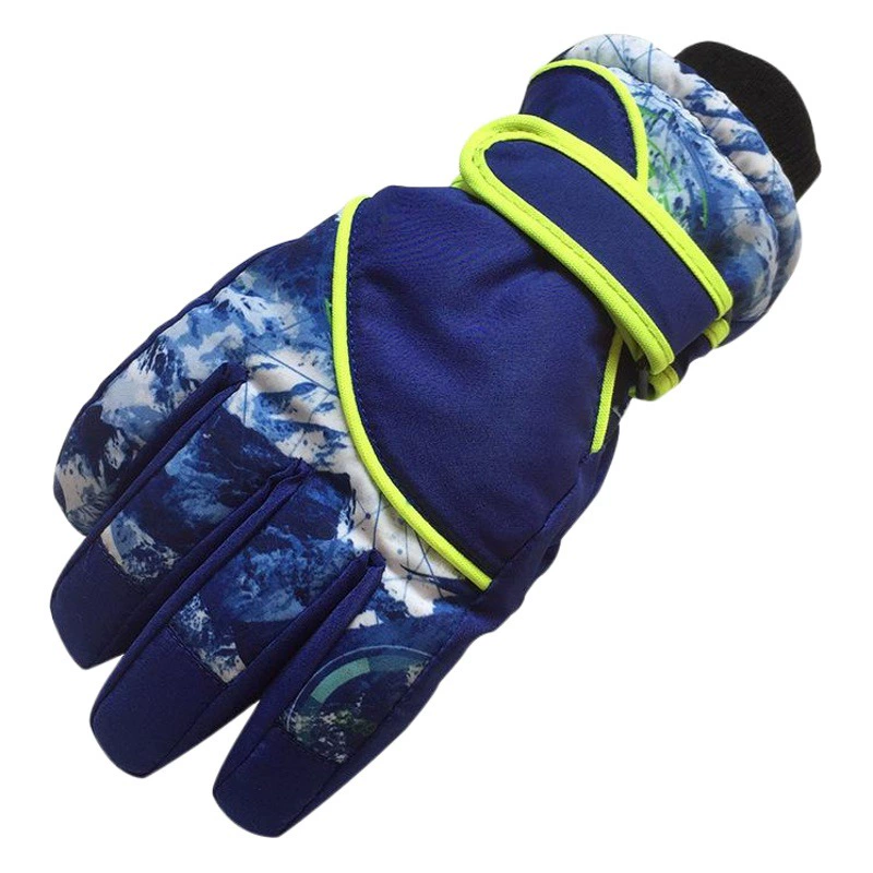 Дети с пятью пальцами на открытом воздухе спортивные холодостойкие теплые липучки перчатки пятно для детей 5-8 лет лыжные перчатки с пятью пальцами