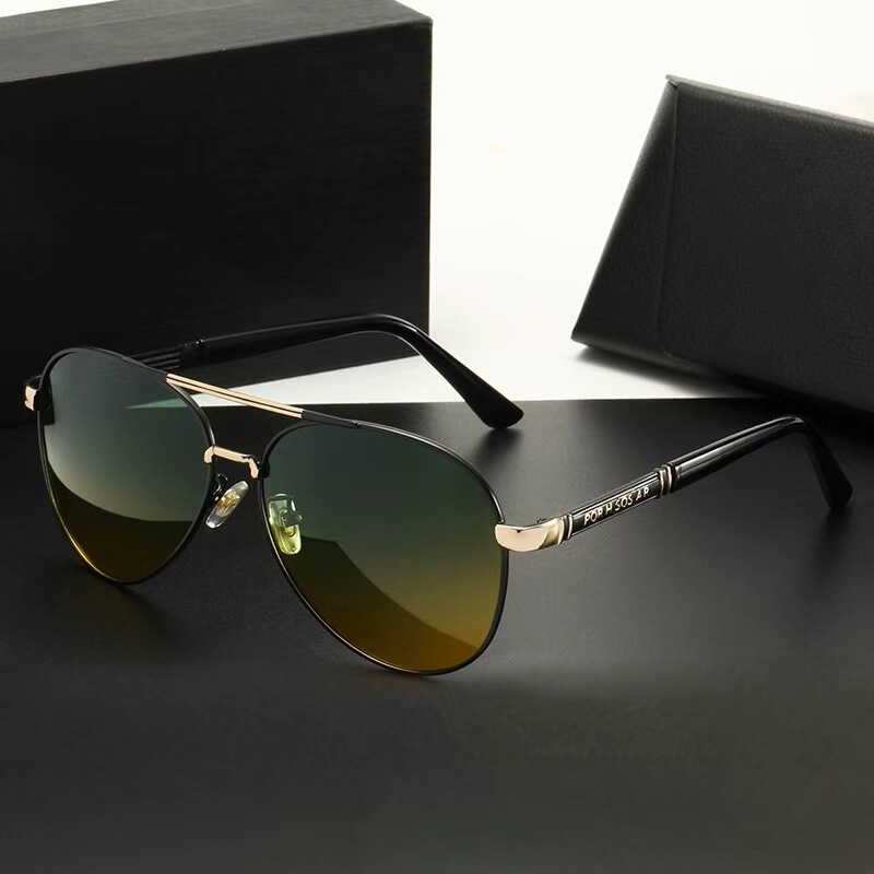 2026 Men's Polarized Sunglasses for Driving and Fishing, Anti-Uv, Day and Night Dual-Use, Polarized Color-Changing Aviator Glasses