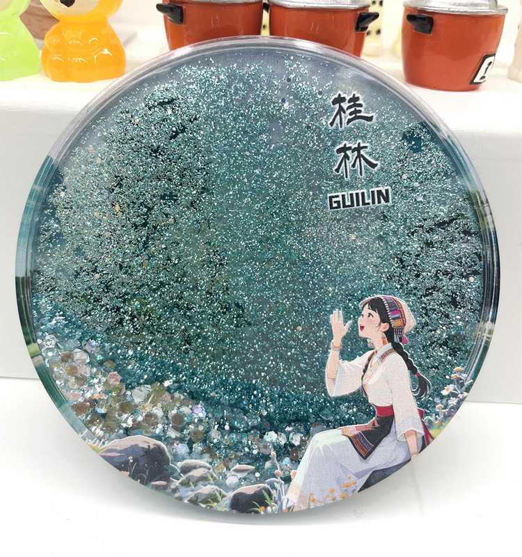 流砂と麻の冷蔵庫用マグネットステッカー 10cm 円形冷蔵庫用マグネットステッカー 文化的で創造的な都市の観光名所記念品|undefined