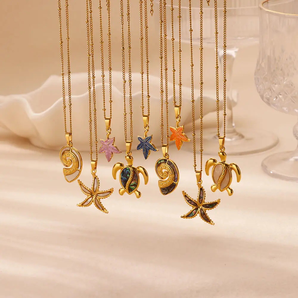Lobster Trigger Clasp Closure Clasp Closure Type PVD Coated Real Gold Plated Tortoise Starfish Conch 304 Stainless Steel Vintage Style Marine Style Waterproof Non Tarnish 304 Stainless Steel Lobster Trigger Clasp Closure Pendant Necklace