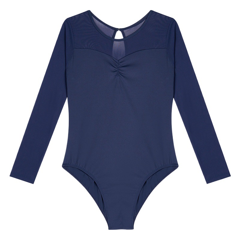 Ropa de práctica de Ballet de una sola pieza body Dance gimnasia Top femenino adulto nylon manga larga profesor EXAMEN DE ARTE ropa de entrenamiento