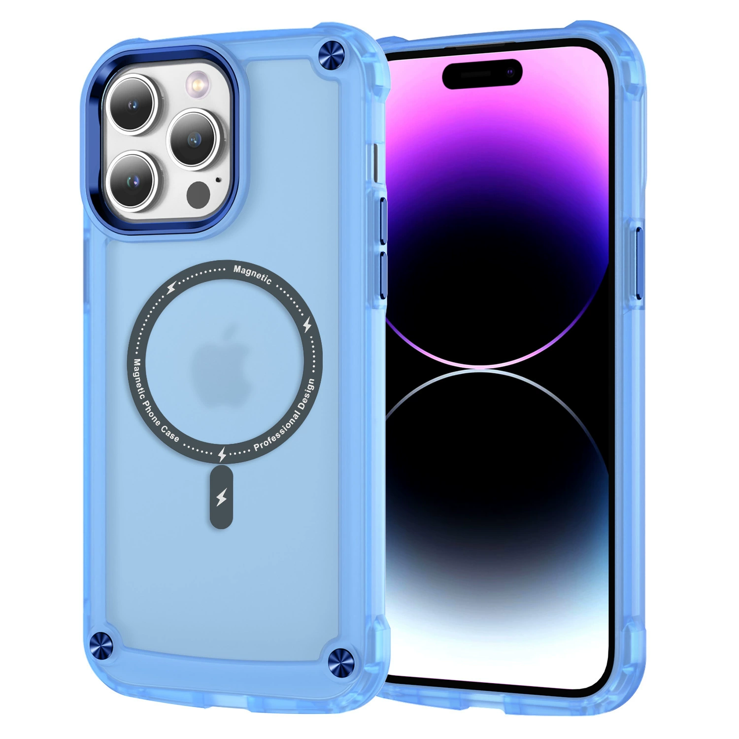 Чехол для телефона (Apple) совместим с iPhone 12–16, магнитный матовый или прозрачный, защита угла подушки безопасности