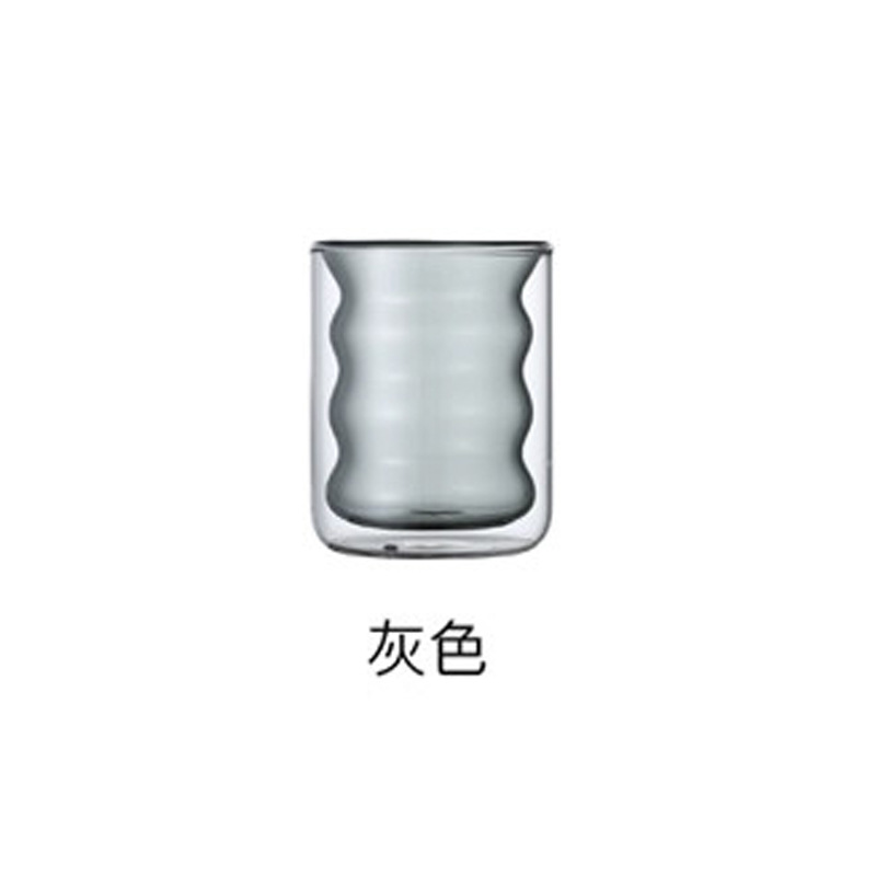 Doble capa leche desayuno taza espiral vidrio hogar color aislado taza de café creativo leche taza de jugo de té