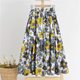 With Cotton 2025 Summer New Printed Skirt Broken Color Umbrella Skirt Large Swing Wave Dot Midi Skirt Women A- line Skirt