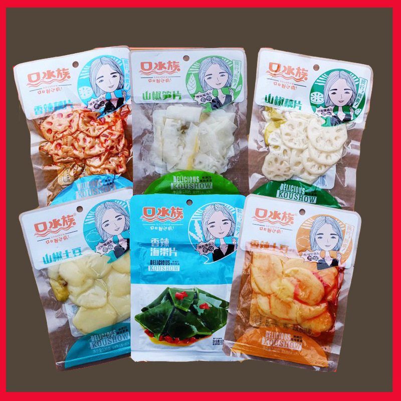 口水族藕片土豆片海带片笋片香辣味山椒味可选 休闲辣味解馋零食