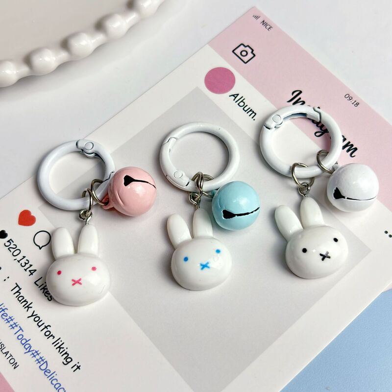 Japanese-Style Cute Rabbit Keychain Soft and Adorable Girly Cream Bell Cartoon Bag Pendant Best Friend Gift Japanese-Style Cute Rabbit Keychain Soft and Adorable Girly Cream Bell Cartoon Bag Pendant Best Friend Gift