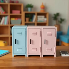 クロスボーダー新作メタルデスクトップ化粧品収納ボックス貯金箱マルチカラー収納キャビネット女の子用収納