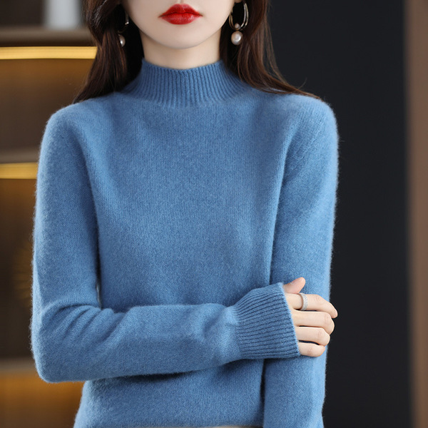 Knitted base body-friendly demi-season solid color sweater