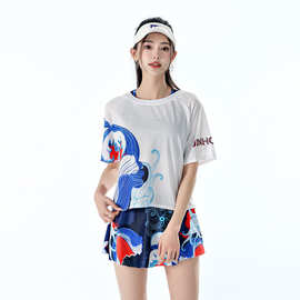 分体泳衣女2023新款保守裙式泳装三件套大码遮肚显瘦游泳衣女款夏