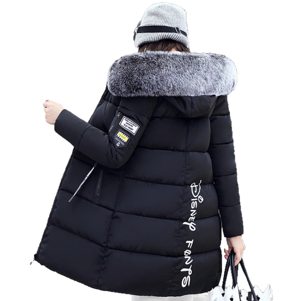 Winter Cotton Outwear Women's New Outwear European and American Clothing Large Size Mid-Length Loose Thickeneded down Cotton Outwear Women's Export Batch