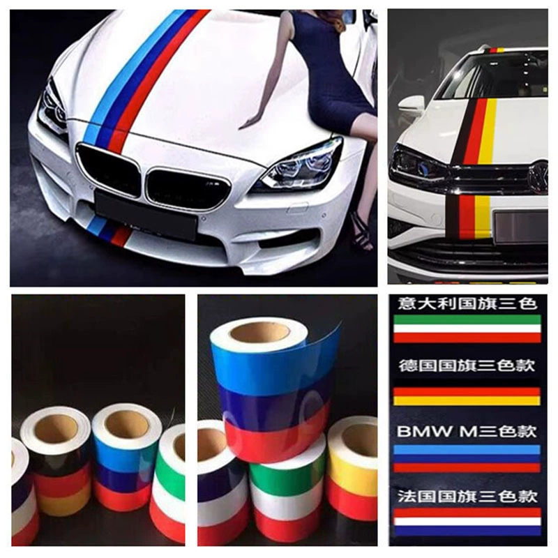 Автомобиль трехцветный цветок Германия Италия Франция флаг Автомобильная наклейка трехцветный капот крыша украшение кузова наклейка