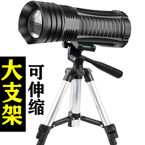 Strong light night fishing light, fishing special light, zoom blue, white, purple and yellow light, high power luminous platform fishing flashlight