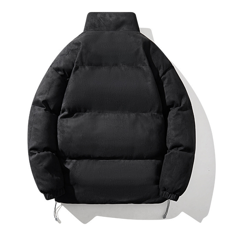 Men's Stand Collar Casual Puffer Jacket – Japanese Streetwear-Inspired Polyester Winter Coat (S-3XL, Lightweight Warmth, Minimalist Design)_voghion.com