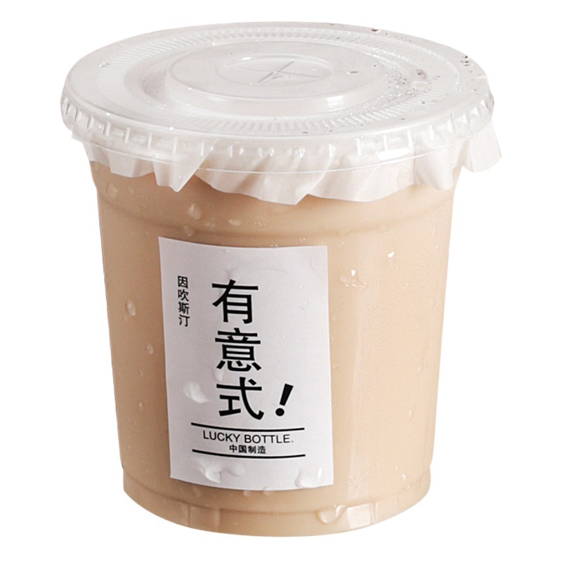 Taza de café desechable de plástico para mascotas taza de té de leche Té de limón taza de embalaje de plástico hielo en polvo taza de bebida fría al por mayor