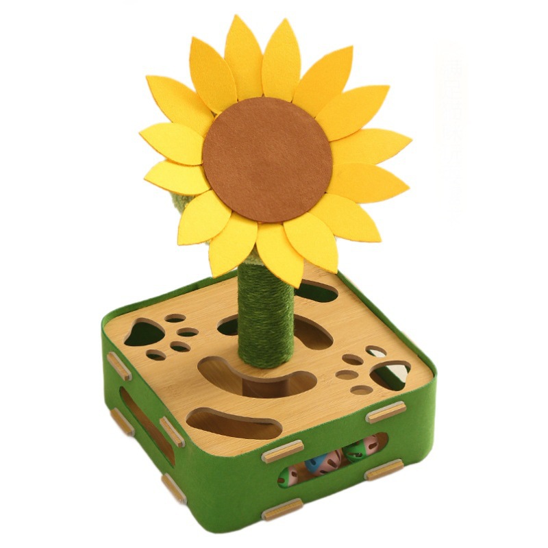 Fabricante directo para juguetes para gatos para aliviar el aburrimiento artefacto gato agarrar columna giratoria resistente al desgaste bolas campana laberinto caja gato agarrar tablero