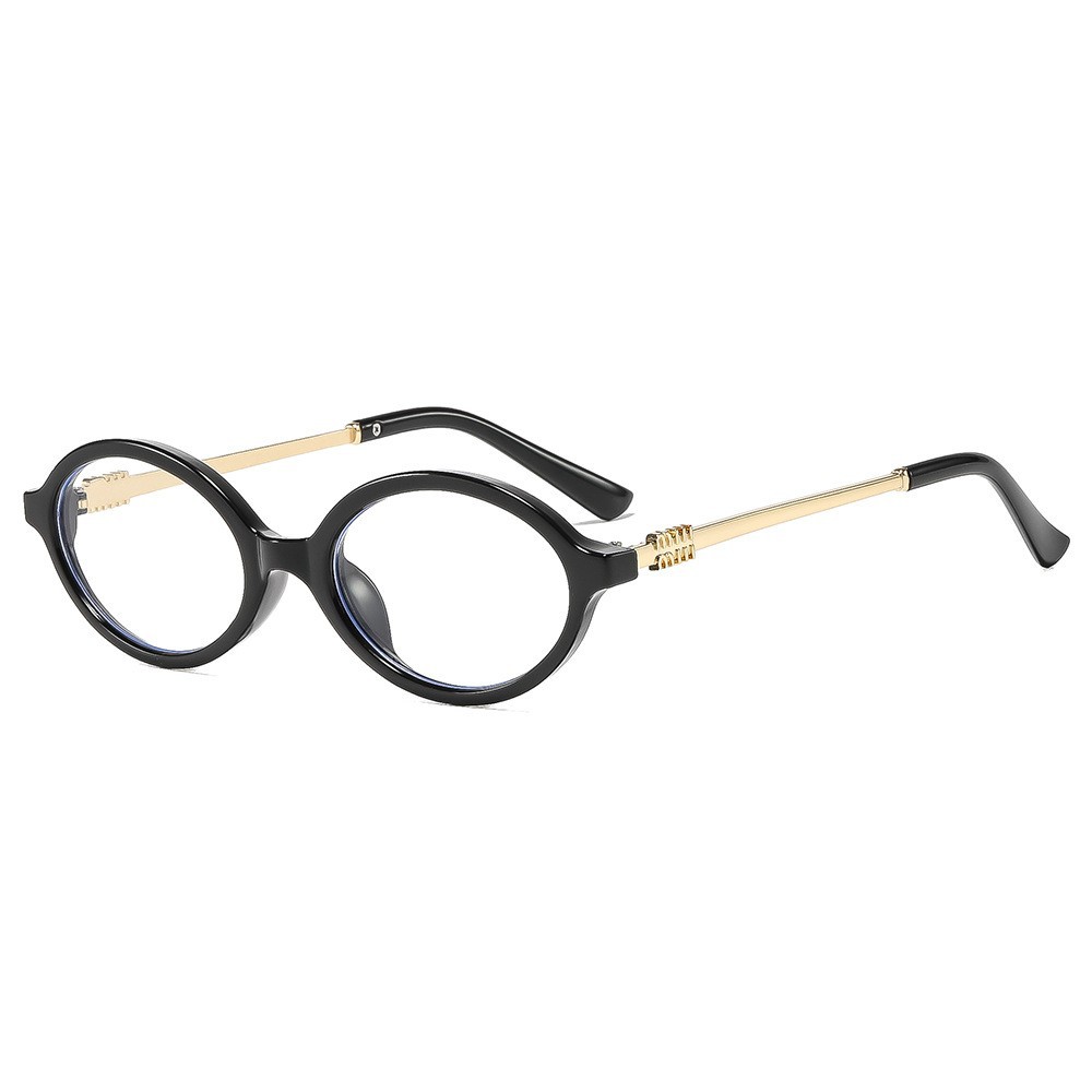 New European and American fashion small-frame women's anti-blue light glasses, retro cat-eye oval high-end decorative flat glasses