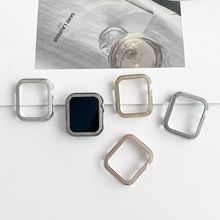 适用苹果Applewatch手表S9-1代SE双排钻铝合金镂空iwatch表壳护套