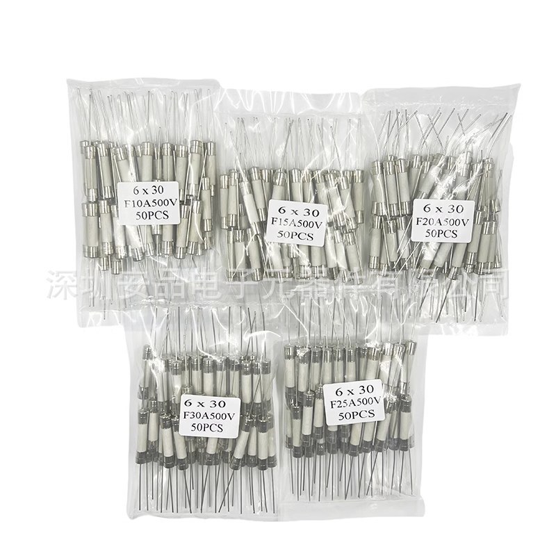 Ceramic Fuse 6*30mm with Pin Fuse 30A 500V with Lead Fuse Fuse Tube