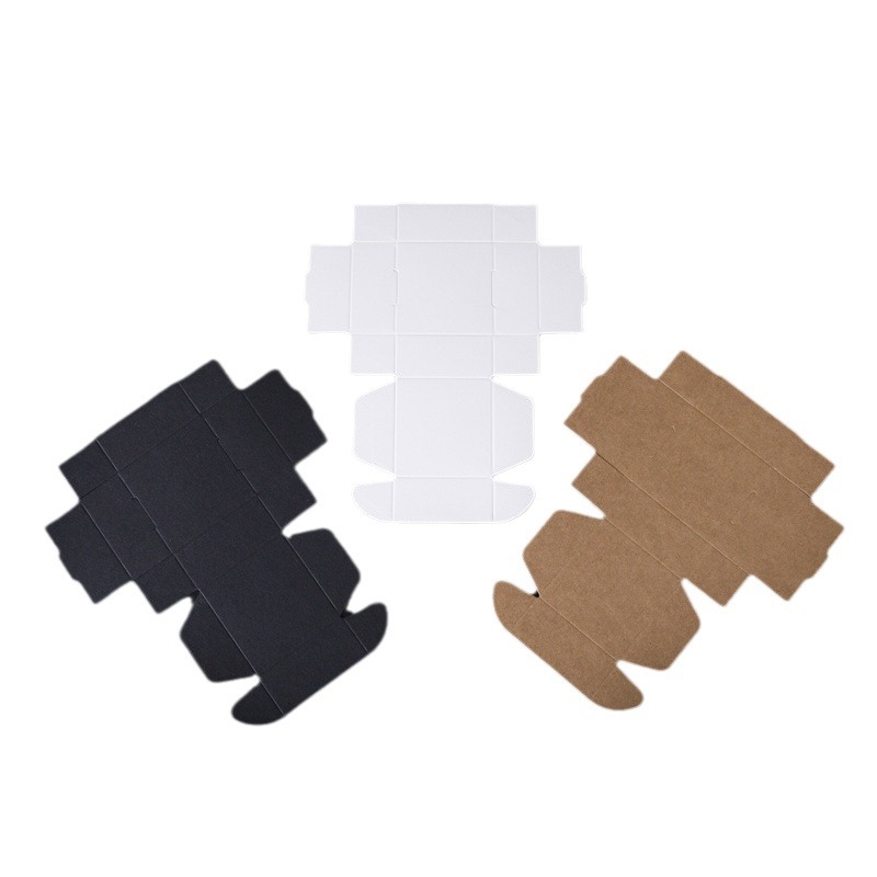 Caja de papel kraft puntual caja de papel negra cuadrada rectangular blanca caja de embalaje de jabón hecho a mano caja de avión pequeño plegable