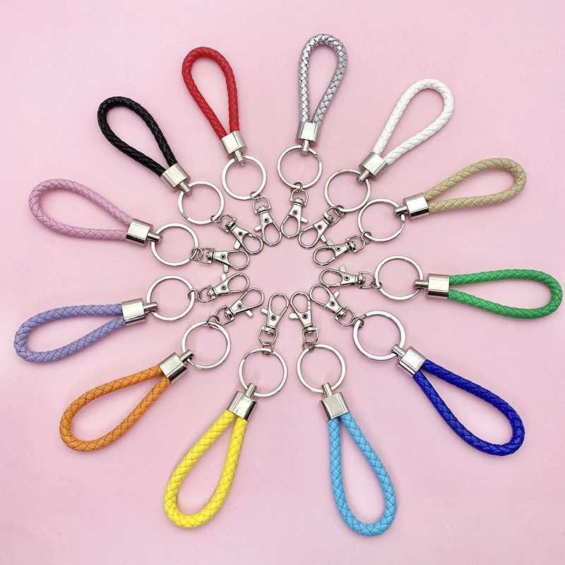 Креативный сплав тканая кожаная веревка мужской и женский Брелок Кожаный Автомобильный брелок для ключей набор карт аксессуары подвесная цена производители оптом