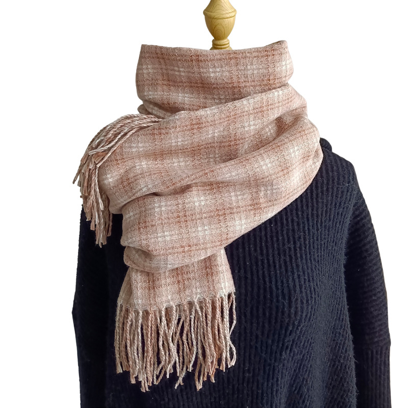 Unisex Plaid Schal Damen süßer Hals dicker warmer Schal_voghion.com