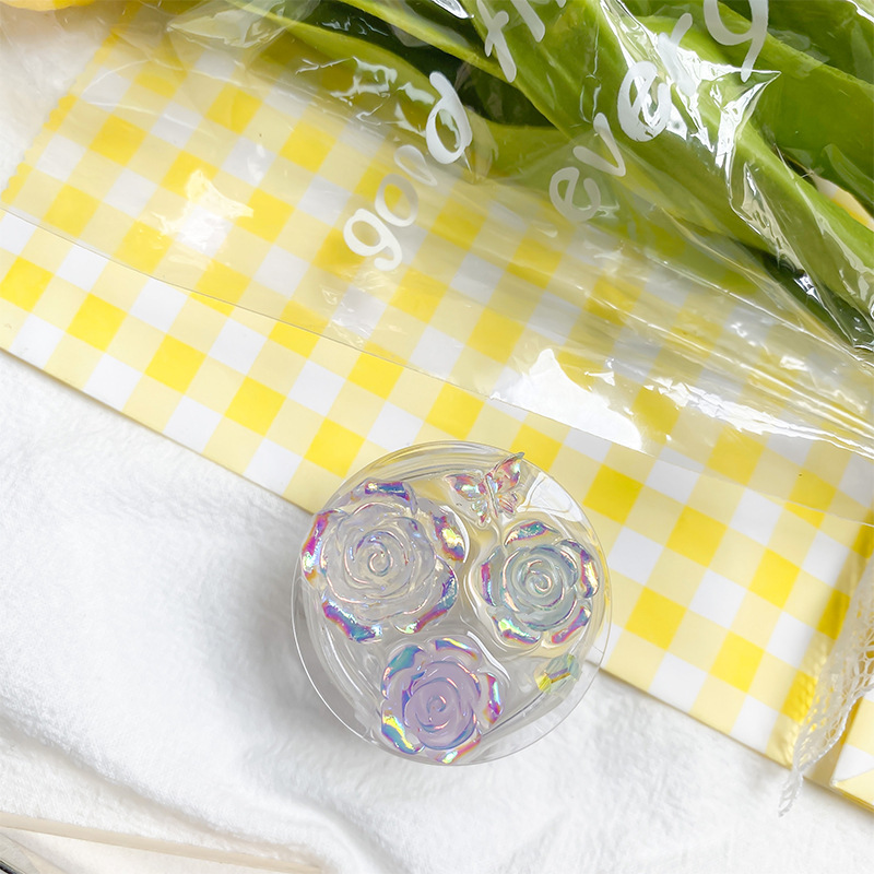 Tropfkleber-Laserblumen-Handy-Desktop-Halterung, Airbag-Rückenaufkleber, koreanischer Instagram-Perlenschmetterling, High-End und_voghion.com