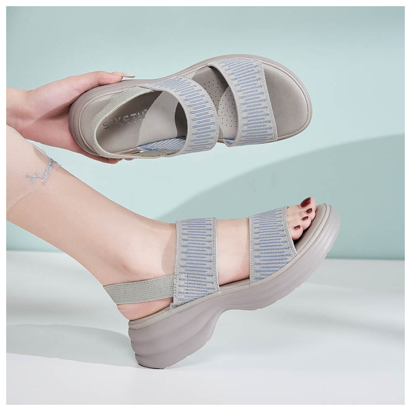 Dép sandal nữ đế dày quai chữ V mùa hè chống trượt — Màu đen, Màu xám, Màu mơ chi tiết 5