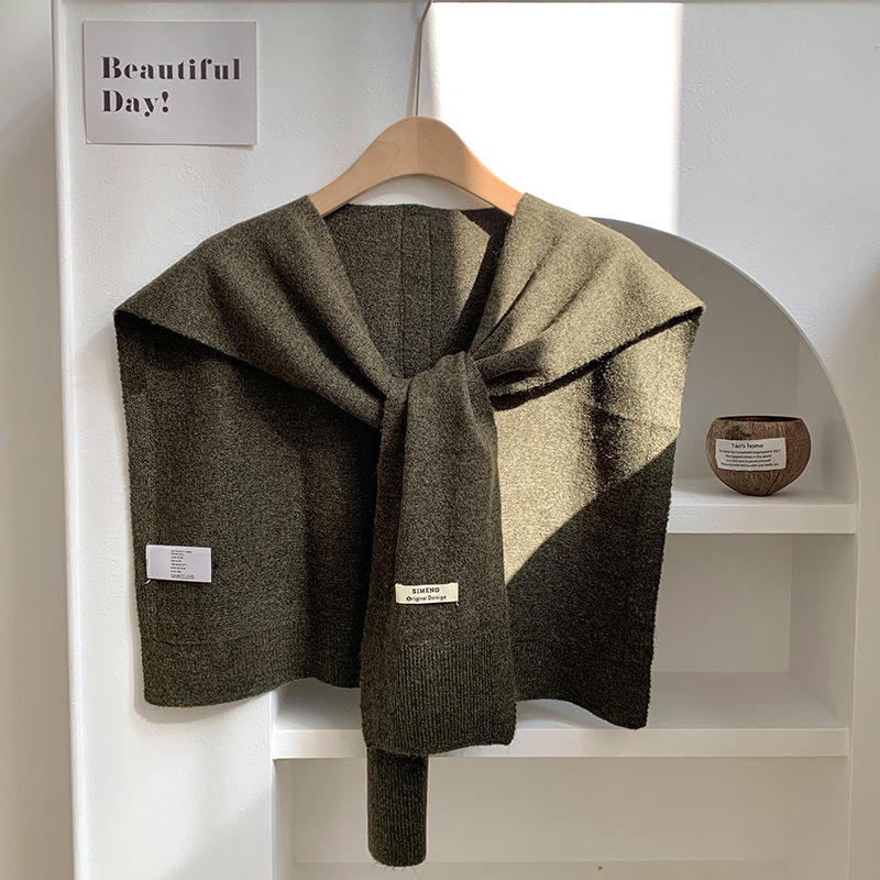 Challas de otoño de moda 2025 nuevo challas de punto de alta sensación de color sólido challas al por mayor