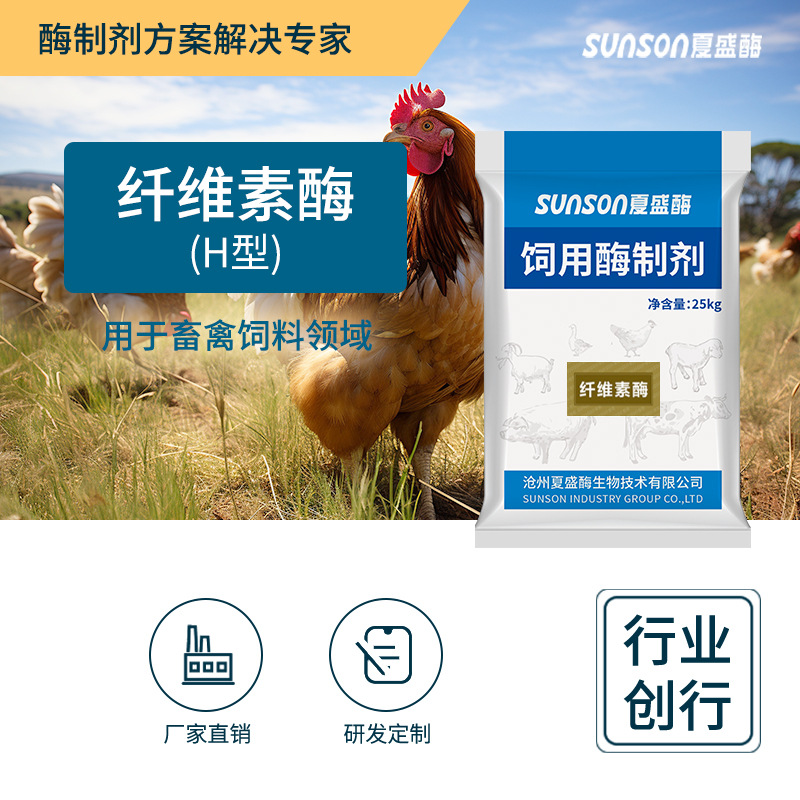 夏盛饲料级纤维素酶H型1万u/g  畜禽生长 饲用生物酶制剂