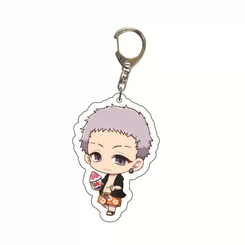 Acrylic Chibi Keychain Set, 55 mm Metal Clasp, 9 Cute Designs (Random Color)
