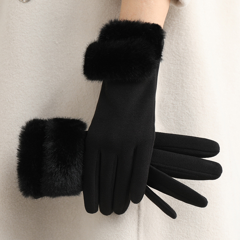 Guantes Térmicos Táctiles para Mujer de Poliéster, A prueba de Viento para Exteriores en Invierno