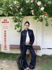 ZHL Studio美式解构质感牛仔外套宽松廓形修身显瘦工装夹克套装女