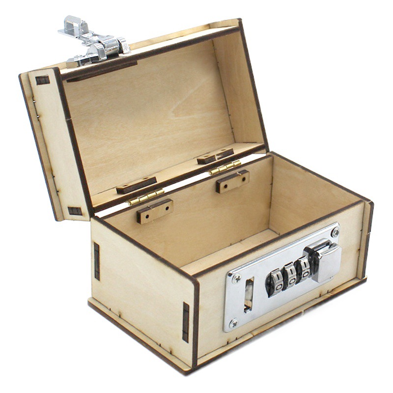 Caja de contraseña N ° 1 Tecnología pequeña caja de herramientas de producción caja de contraseña para niños DIY estudiante ensamblado a mano material didáctico modelo