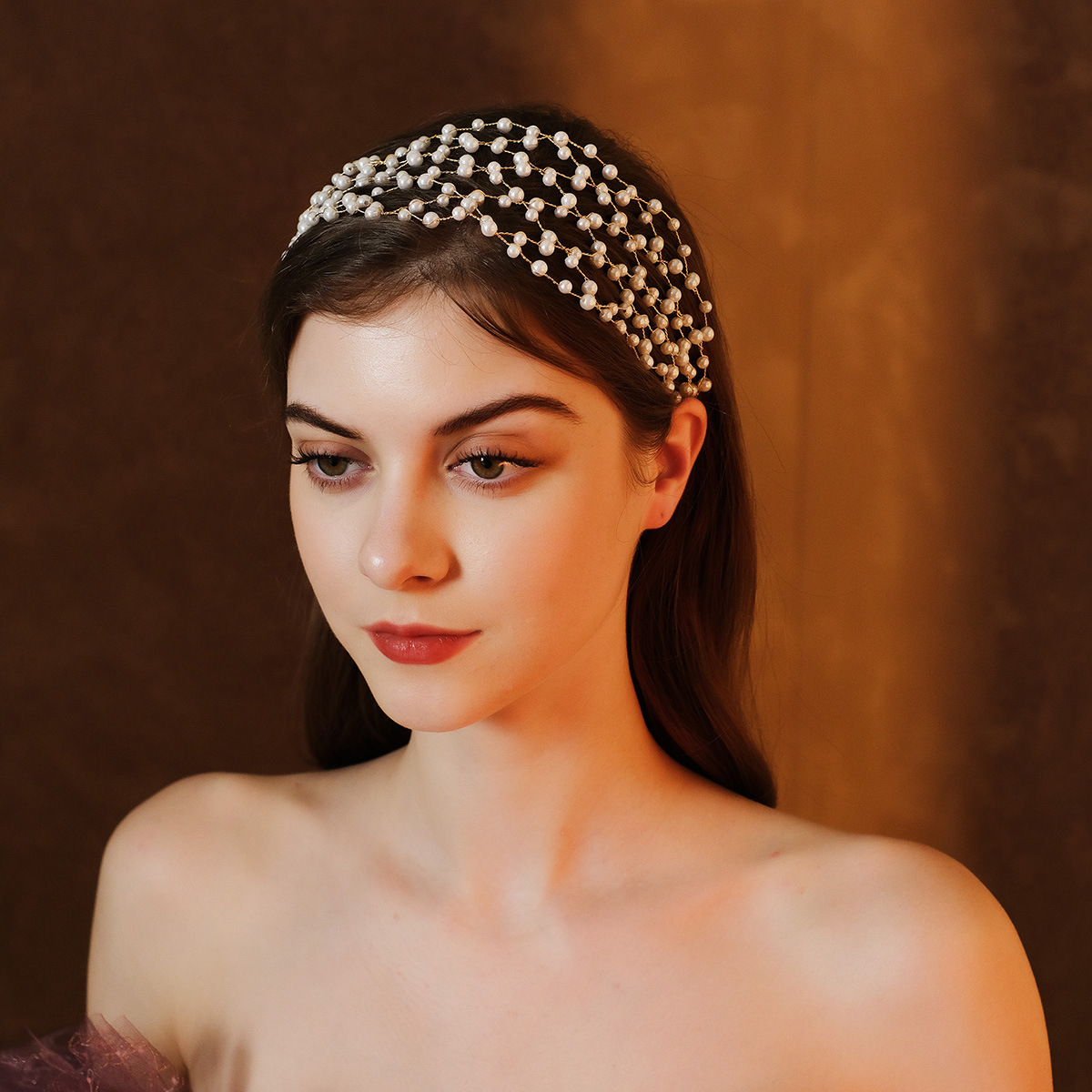 Factory Direct Sales Handmade Beaded Braided Headband Bridal Lace Pearl Crystal Hair Accessories High Quality Personalized Hair Accessories