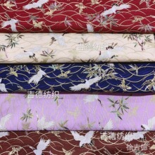 日式和风烫金布（云鹤） 和风印花棉布 旗袍汉服箱包鞋帽布