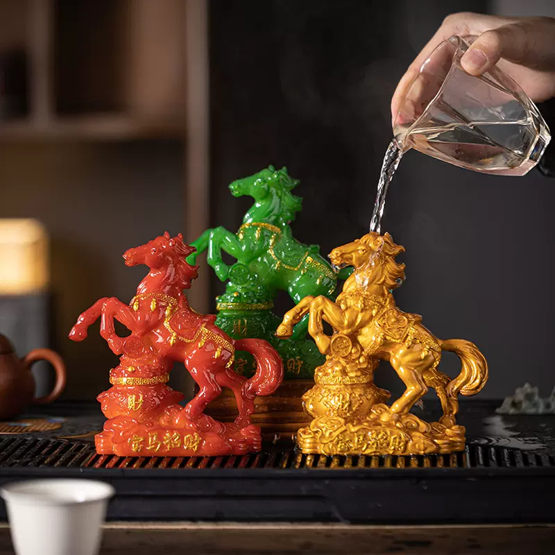 宝马招财变色茶宠摆件精品可养发财马高档茶桌茶具配件茶玩送礼品