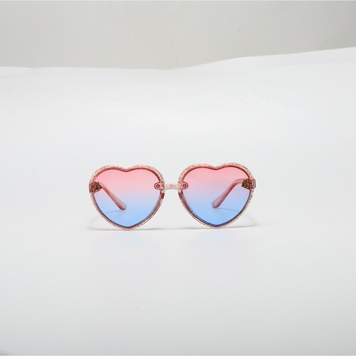 Flashy Children's Cartoon New Bee Sunglasses Cute Girls Glasses with Heart Sunshades Trendy and Cool