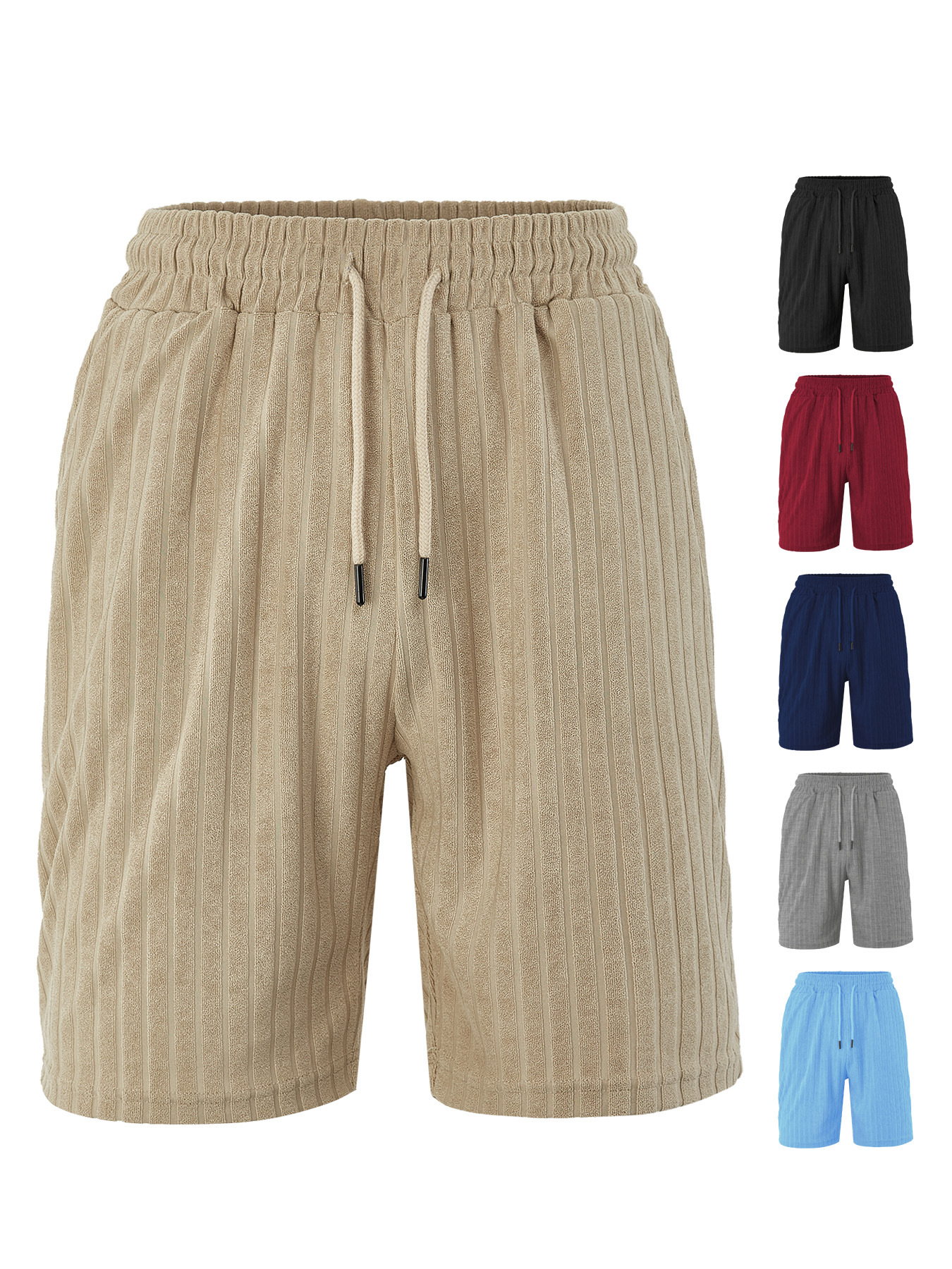 Europa y Estados Unidos ropa de hombre transfronteriza TK paleta spot verano suelta transpirable toalla jacquard pantalones cortos casuales de hombre