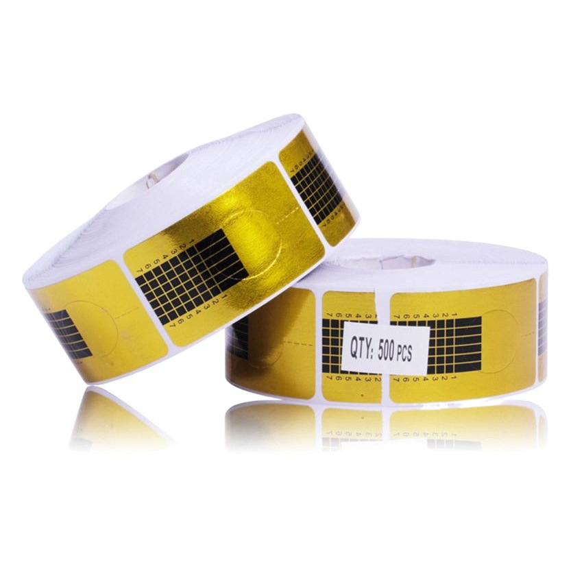 Herramientas de uñas 100/500 piezas titular de papel de uñas rectángulo dorado titular de papel de extensión de uñas