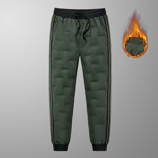 Winter new casual down pants men's outdoor windproof warm warm warm ankle-tied sports trousers trendy plus size cotton pants