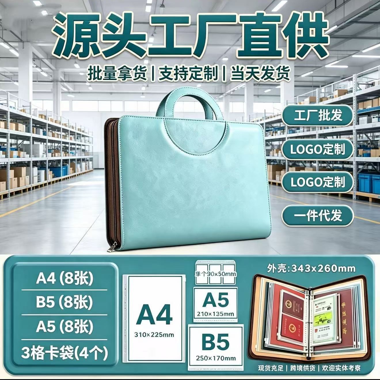 A4 household document storage bag for family household registration book, birth certificate, vaccination record, marriage certificate, passport, property certificate