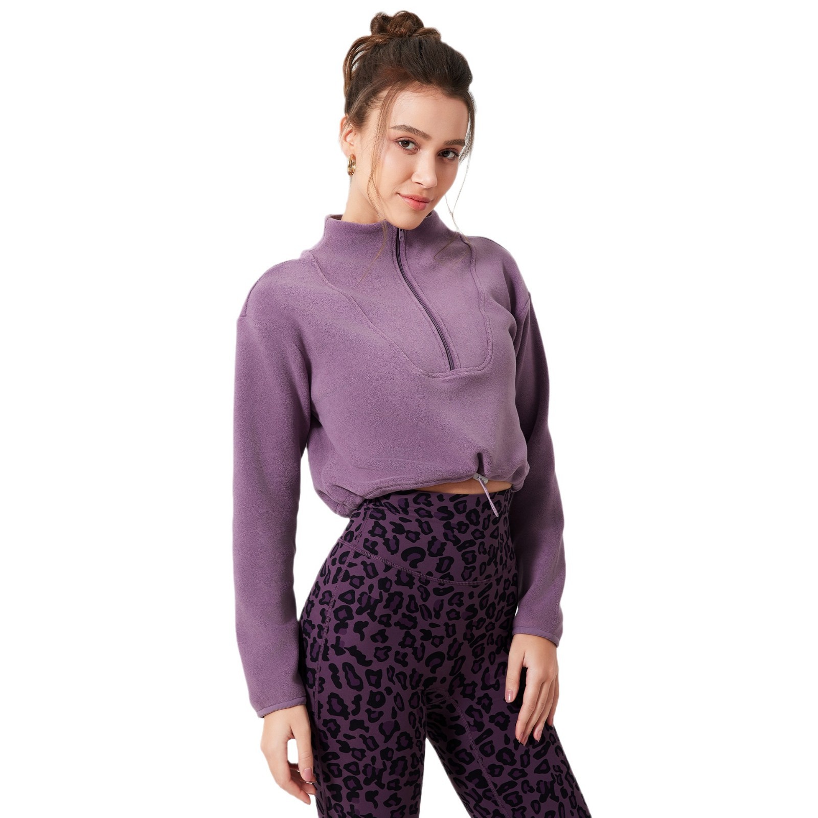 ​​Women's Winter Fitness Jacket - Fleece-Lined Running & Yoga Long Sleeve Top - Breathable, Warm & Stylish For Outdoor Workouts​​_ecoleips.com