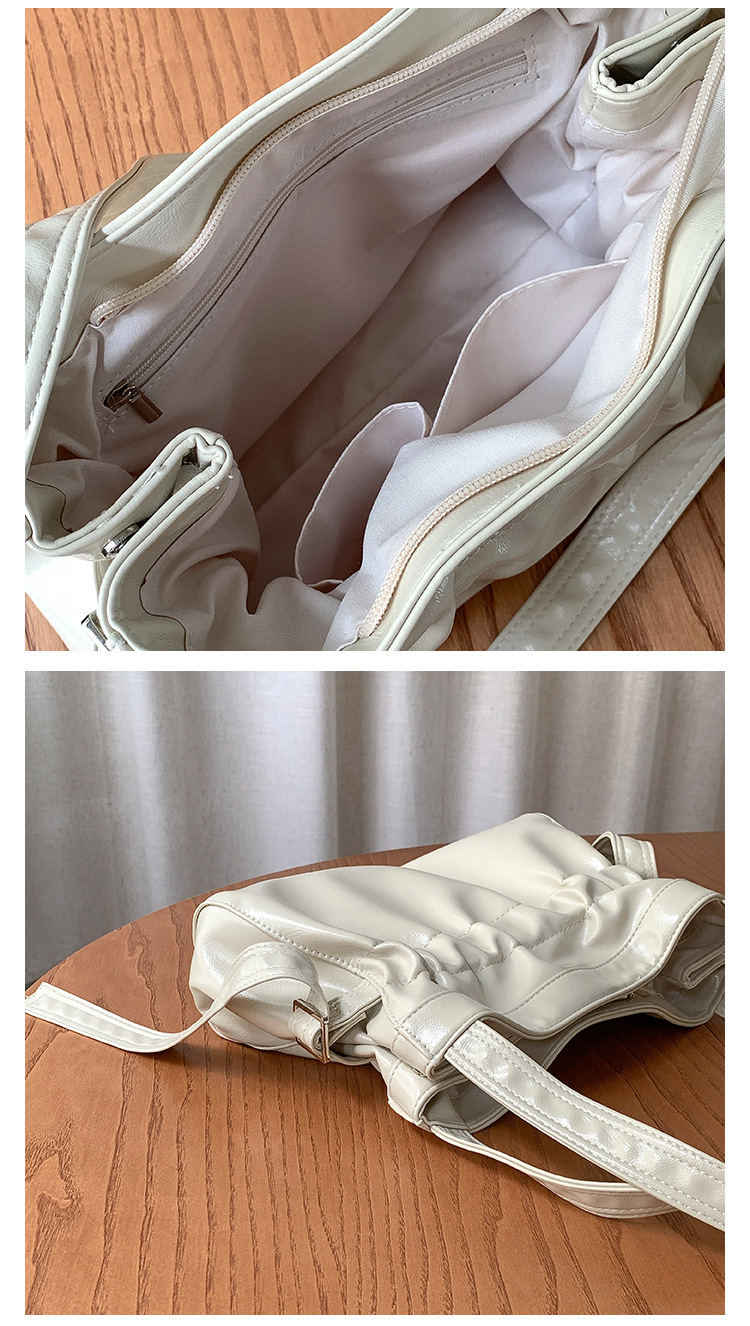 Borsa tote in morbida pelle per pendolari, grande capacità, da donna, versione coreana di nicchia, nuova borsa plissettata estiva da donna, singola_voghion.com
