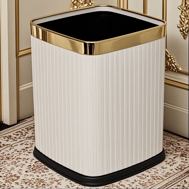 Hotel Kitchen Trash Can, Large Capacity, Extra Thick, High-End Household Use for Bathroom, Living Room, Luxury Bedroom, Office, Trendy