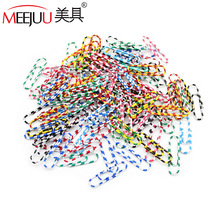 28mm斑马回形针彩色散装包胶回型针塑料包塑夹纸曲别针回形针批发