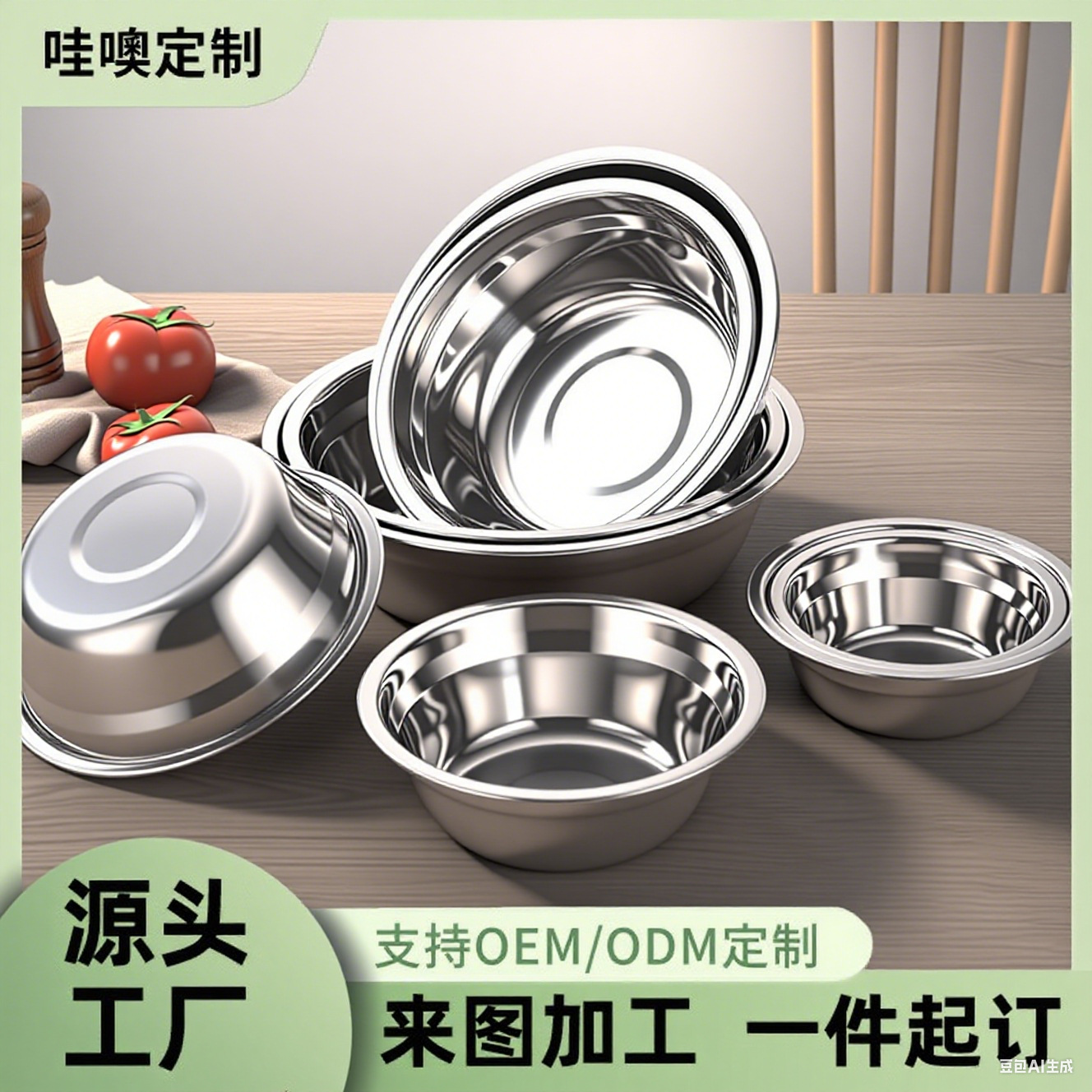 定制不锈钢盆带磁无磁加厚汤盆家用汤碗摆摊货源洗菜洗脸盆打蛋盆