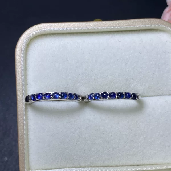 Natural sapphire ring, finely crafted with S925 silver, main stone size 3*3mm